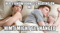 Couple thinking in bed