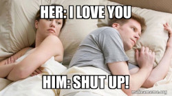 Couple thinking in bed