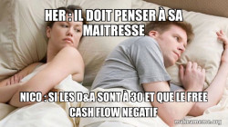 Couple thinking in bed