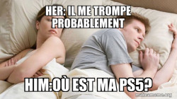 Couple thinking in bed