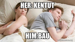Couple thinking in bed