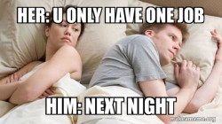 Couple thinking in bed
