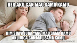 Couple thinking in bed