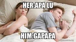 Couple thinking in bed