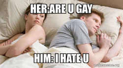 Couple thinking in bed