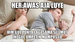 Couple thinking in bed
