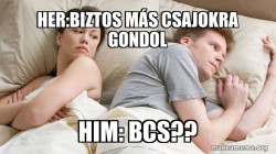 Couple thinking in bed