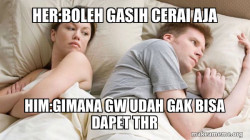 Couple thinking in bed