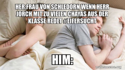 Couple thinking in bed