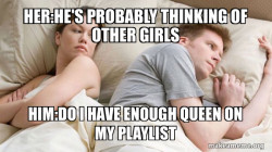 Couple thinking in bed