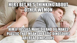 Couple thinking in bed