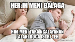 Couple thinking in bed