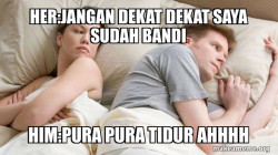 Couple thinking in bed