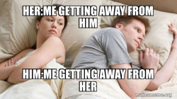 Couple getting away from each other in baed
