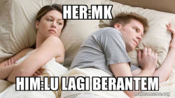 Couple thinking in bed