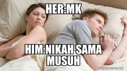 Couple thinking in bed