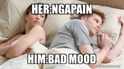 Couple thinking in bed