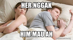 Couple thinking in bed