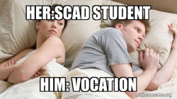 Couple thinking in bed
