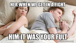 Couple thinking in bed