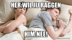 Couple thinking in bed