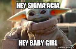 Baby Yoda looking at you