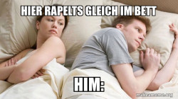 Couple thinking in bed