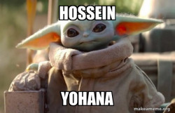 Baby Yoda looking at you