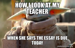 Baby Yoda looking at you