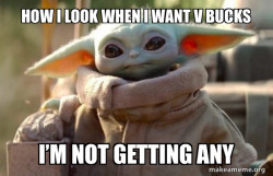 Baby Yoda looking at you