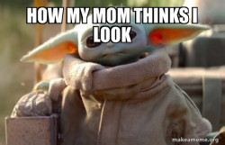 Baby Yoda looking at you
