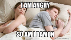 Couple thinking in bed