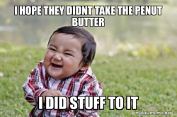 Evil, scheming toddler