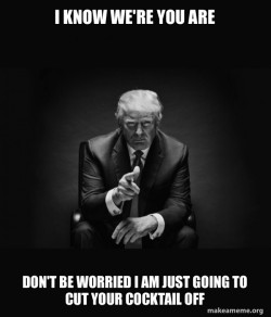 Trump Sitting In Chair - I Am In Their Way