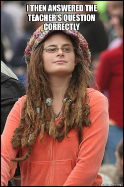 Female College Liberal - Bad Argument Hippie
