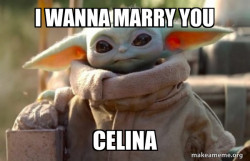 Baby Yoda looking at you