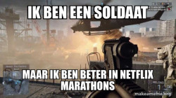 Een soldaat in de oorlog belike: