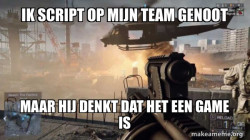 Een soldaat in de oorlog belike: