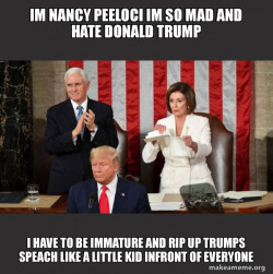 Nancy Pelosi ripping Trump's speech up