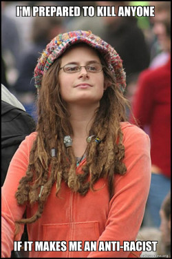 Female College Liberal - Bad Argument Hippie