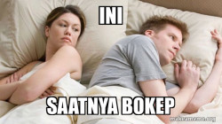 Couple thinking in bed