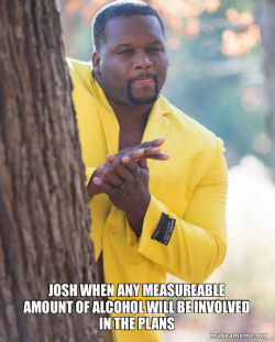 Anthony Adams in Yellow Suit Rubbing Hands