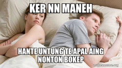 Couple thinking in bed