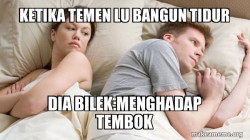Couple thinking in bed