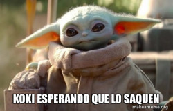 Baby Yoda looking at you