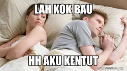 Couple thinking in bed