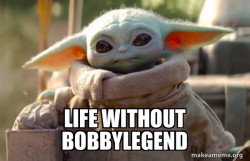 Baby Yoda looking at you
