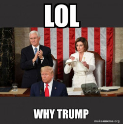 Nancy Pelosi ripping Trump's speech up