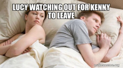 Couple thinking in bed