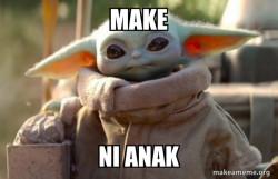 Baby Yoda looking at you